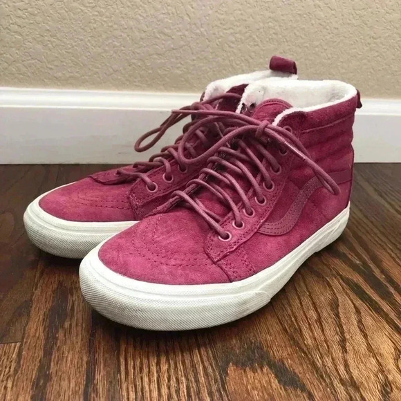 Vans Off The Wall Scotchgard Sk8 Hi Women’s 8 Purple Leather 721454 - Picture 7 of 16